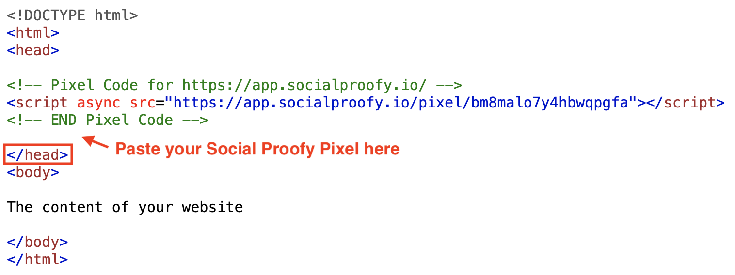 Installing The Social Proofy Pixel On Any Website
